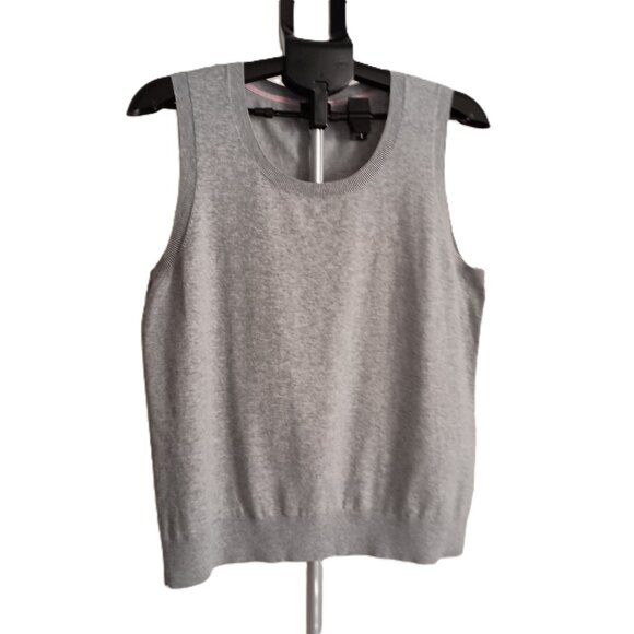 Talbots Women’s Gray Grandpa Style Knit Crew Neck Vest Size XL - Picture 2 of 14